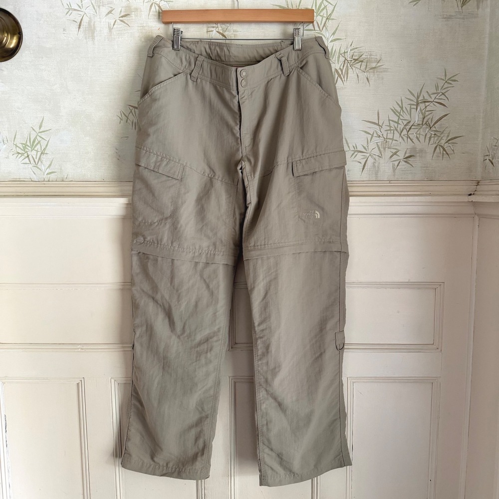 North Face Women Convertible Hiking Pant Cargo Khaki Outdoor Utility 14 Gorpcore